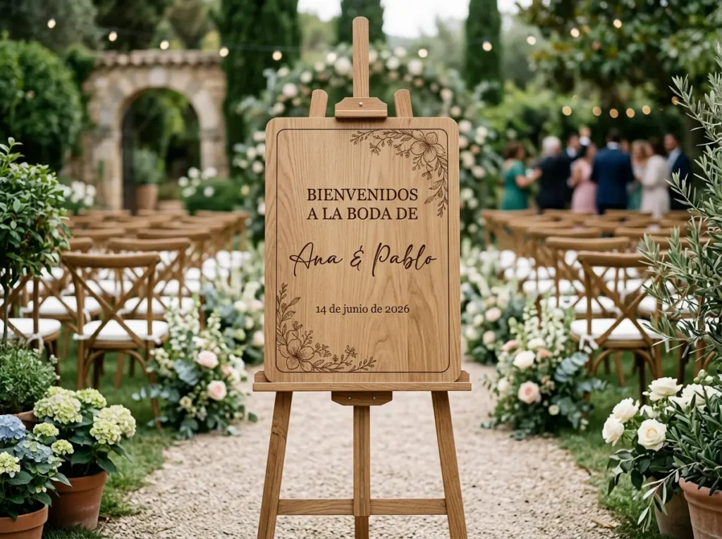 Cartel de bienvenida para boda qué poner, medidas y dónde colocarlo